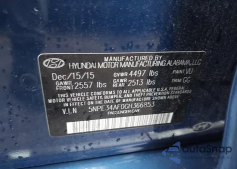 2016 Hyundai Sonata Sport from USA, damaged, VIN 5NPE34AF0GH366853